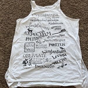 White Graphic Tank Top